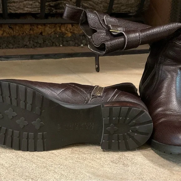 Ralph Lauren Brown Leather Combat Boots - Picture 3 of 4
